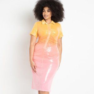 Ombre Sequin Midi Dress Size 18w NWT